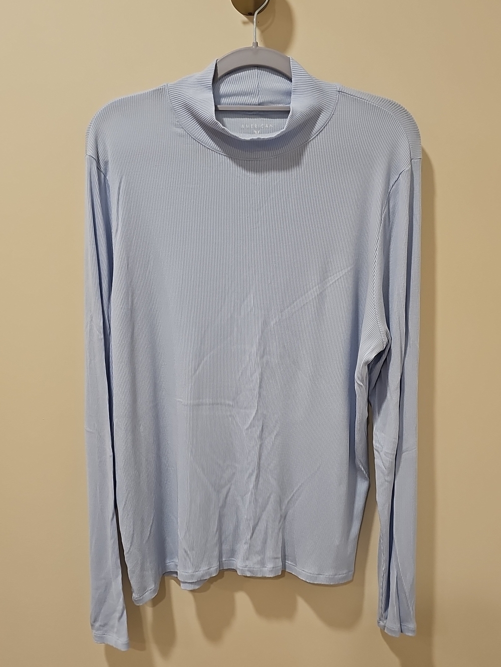 American Eagle Outfitters Ribbed Long-Sleeve Mock Neck Tee; EUC; XXL